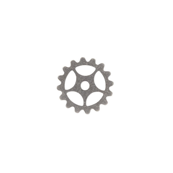Component, gunmetal-plated brass, 15.5mm round gear. Sold per pkg of 10. image number 0
