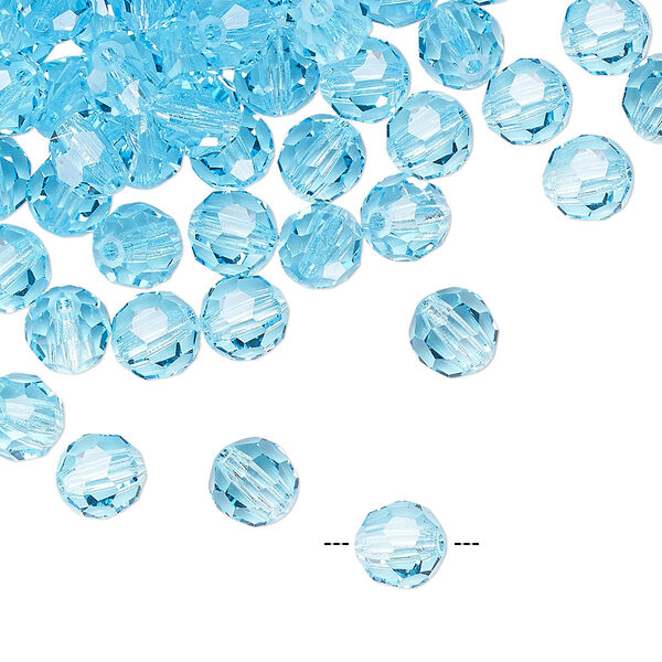 Bead 144pk aqua bohemica, Preciosa Czech crystal 6mm round image number 0