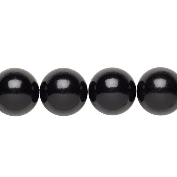 Jet 1pkg1, round bead natural 15.5-16 inch 12mm image number 0