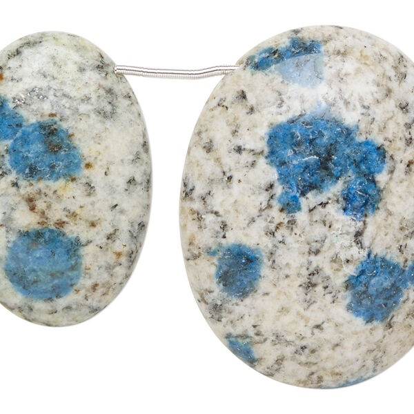 K2 "jasper" 1pkg5, hand-cut top-drilled flat oval bead natural graduated 24x18mm-39x31mm image number 0