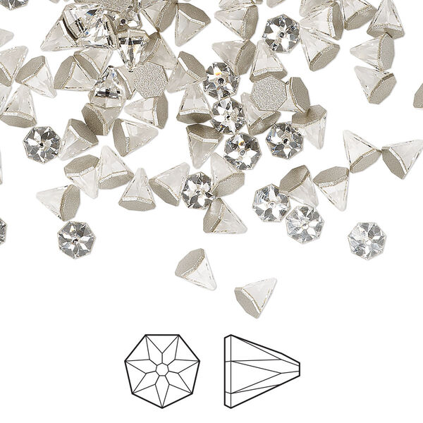 Flat back 24pk crystal foil back, Crystal Passions® 4mm round spike 2019 image number 0