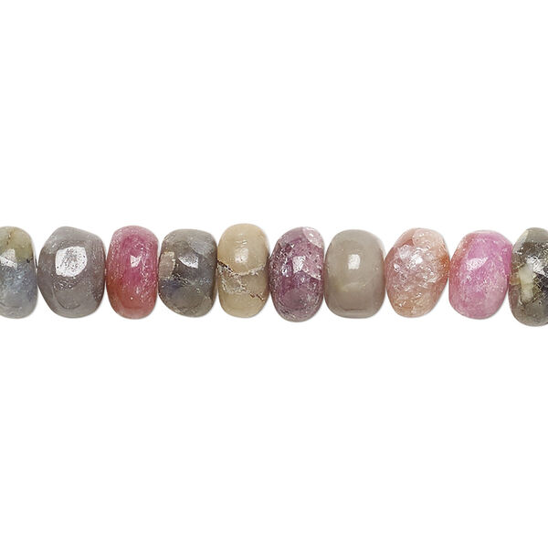 Multi-sapphire 1pkg1, hand-cut rondelle bead 14 inch 7x4mm-8x6mm image number 0