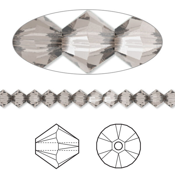 Bead 48pk greige, Crystal Passions® 4mm bicone 5328 image number 0