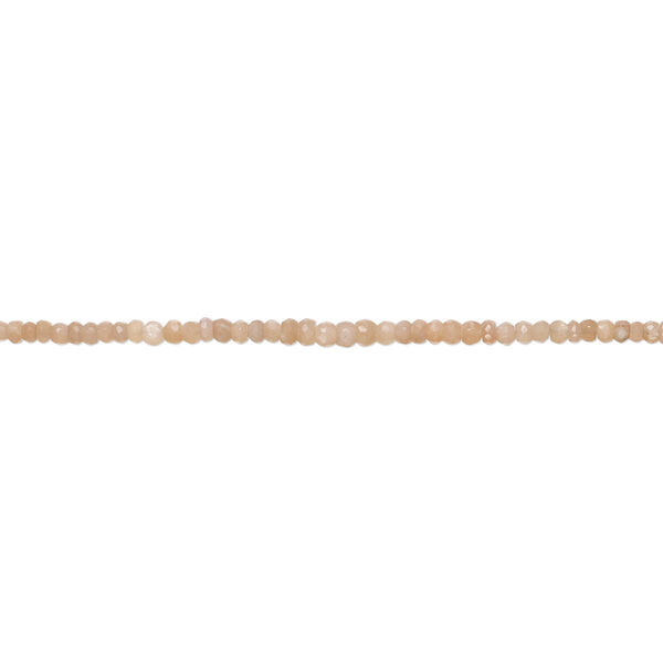 Peach moonstone 1pkg1, hand-cut faceted rondelle bead natural 17 inch graduated 3x2mm-5x4mm image number 0
