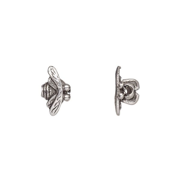 Bead, antiqued pewter (tin-based alloy), 13x6mm bee. Sold per pkg of 4. image number 0