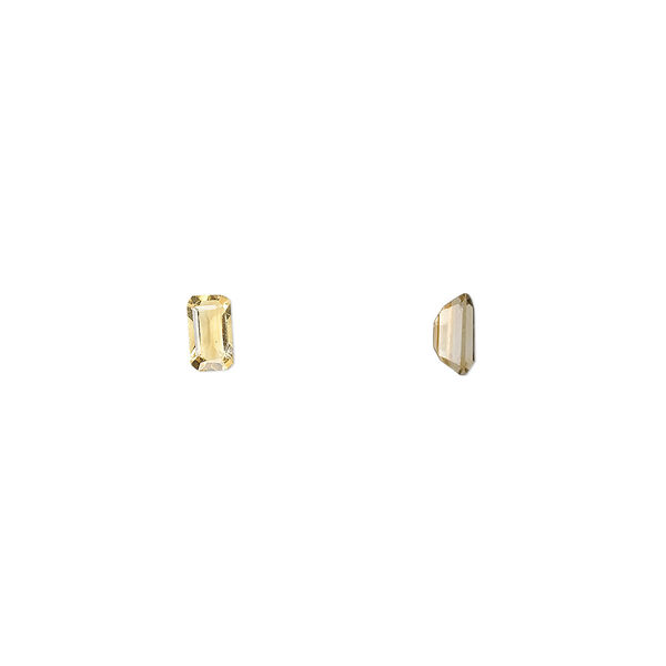 Citrine 1pkg4, hand-cut faceted emerald-cut gem 5x3mm image number 0