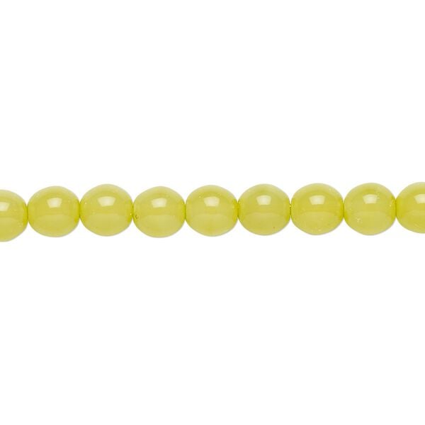 Bead, Czech dipped décor glass druk, mint, 6mm round. Sold per 15-1/2" to 16" strand. image number 0