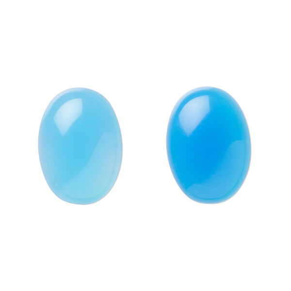 Blue agate 1pkg2, calibrated oval cab 18x13mm image number 0