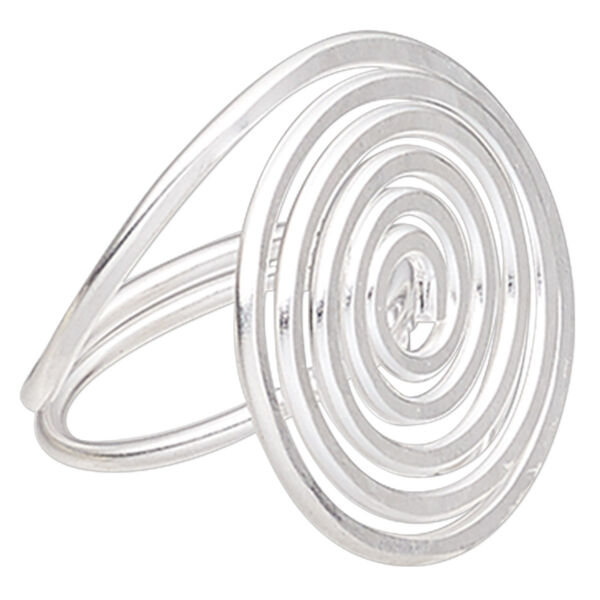 Ring, Hill Tribes, silver-plated brass, 28mm wide with 28mm spiral, size 7-1/2. Sold individually. image number 0