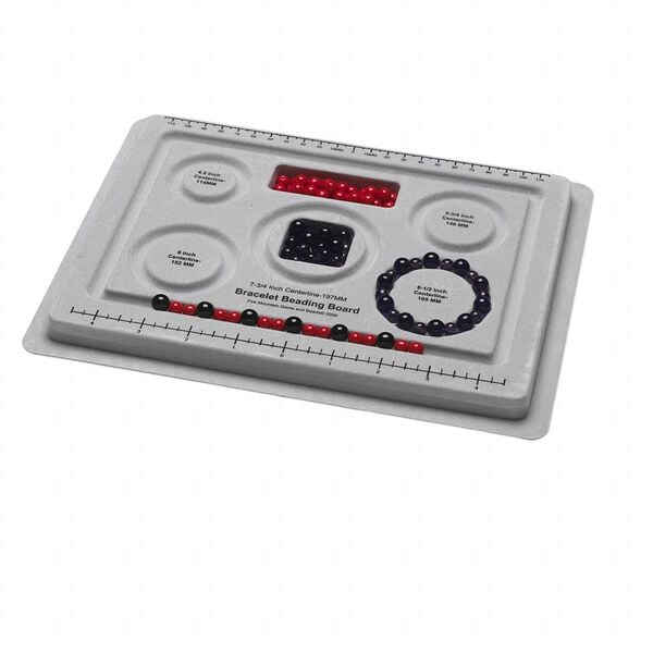 Bead board, grey with flocking, 10x7-1/2 inches with 5 round grooves for bracelets. Sold individually. image number 0