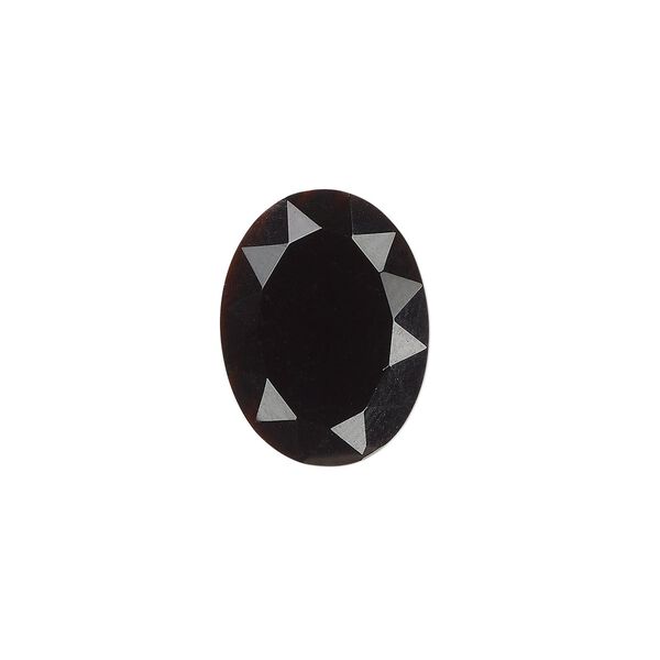 Black onyx 1pkg1, calibrated faceted oval cab 16x12mm image number 0