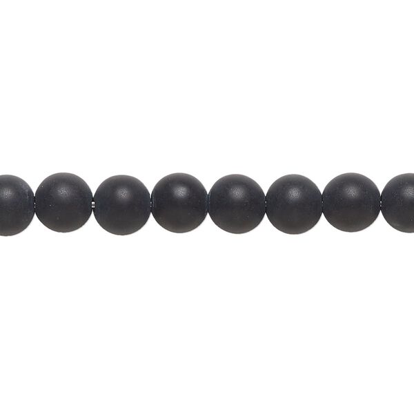 Black onyx 1pkg1, matte round bead 15.5-16 inch 6mm image number 0