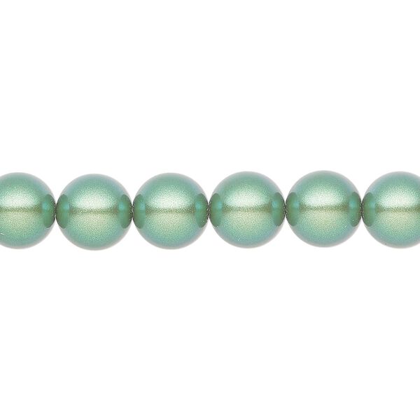 Pearl 25pk pearlescent green, Preciosa Czech crystal 8mm round image number 0