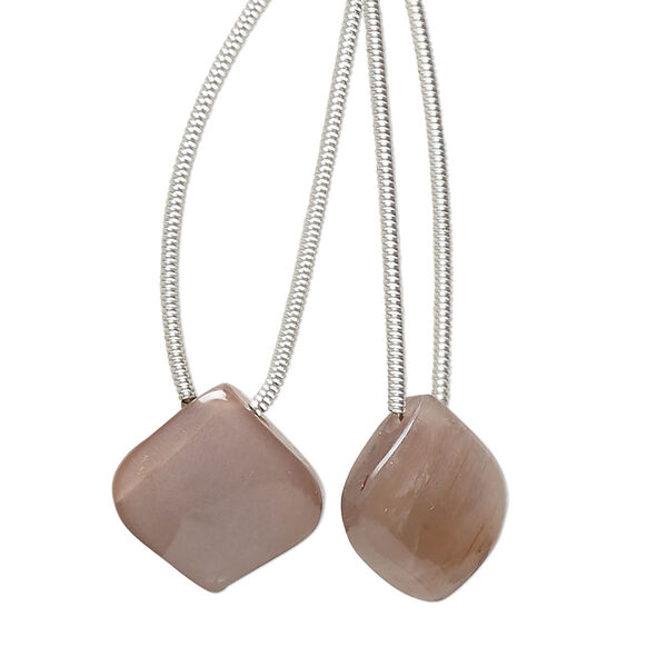 Coffee moonstone 1pkg2, hand-cut top-drilled puffed teardrop bead natural 14x14mm image number 0