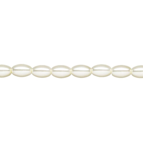 Pearl 1pk cream, Celestial Crystal® 6x4mm rice 15.5-16 inch image number 0