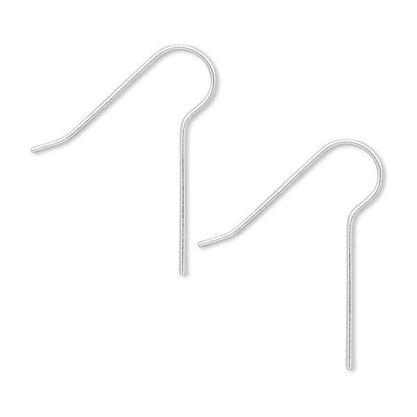 Ear wire fishhook 1pkg10 sterling silver-filled, 24.5mm / 16mm shank, 22 gauge 5 pair image number 0