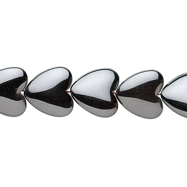 Hemalyke™ 1pkg1, flat heart bead 15.5-16 inch 12mm image number 0