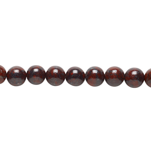 Brecciated jasper 1pkg1, round bead natural 15.5-16 inch 6mm image number 0