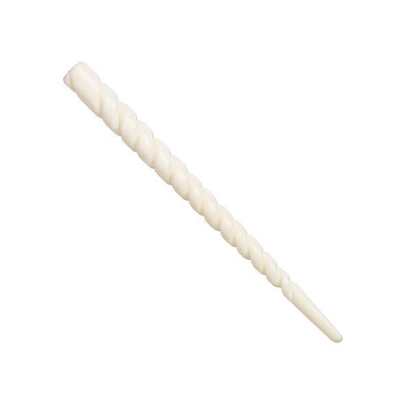 Hair stick, bone (natural), white, 4-1/2 inches with hand-carved end-drilled twist, Mohs hardness 2-1/2. Sold per pair. image number 0