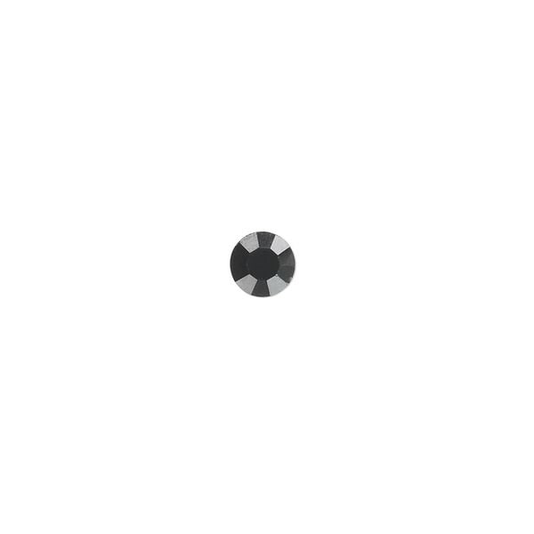 Chaton, glass rhinestone, jet, foil back, 5.27-5.44mm faceted round, SS24. Sold per pkg of 24. image number 0