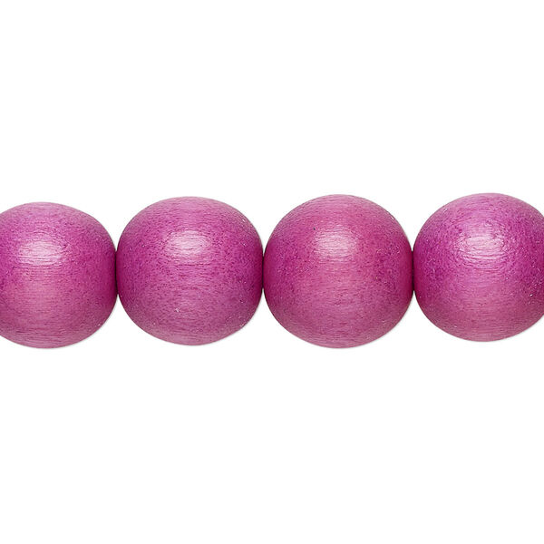 Bead, Taiwanese cheesewood (dyed / waxed), light purple, 11-12mm round. Sold per pkg of (2) 15-1/2" to 16" strands. image number 0