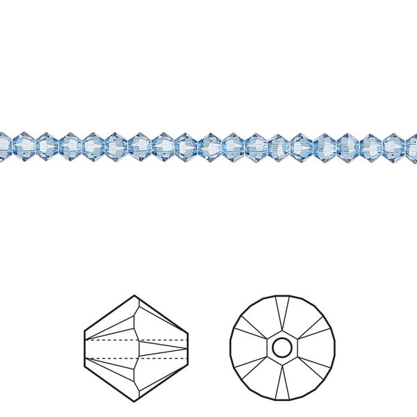 Bead 48pk cool blue, Crystal Passions® Regenerated 3mm bicone 5328 image number 0