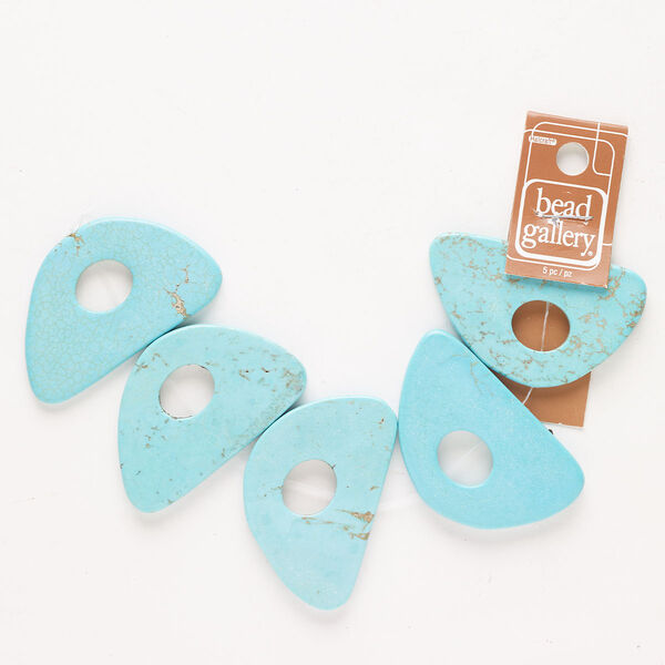 Howlite 1pkg5, bead 53x33mm-56x35mm image number 0