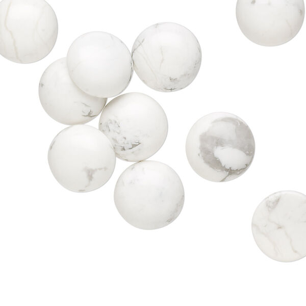 Howlite 1pkg10, calibrated round cab natural 10mm image number 0