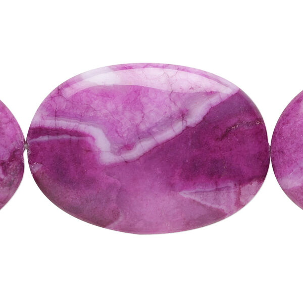 Crazy lace agate 1pkg1, oval bead 8 inch 35x25mm image number 0