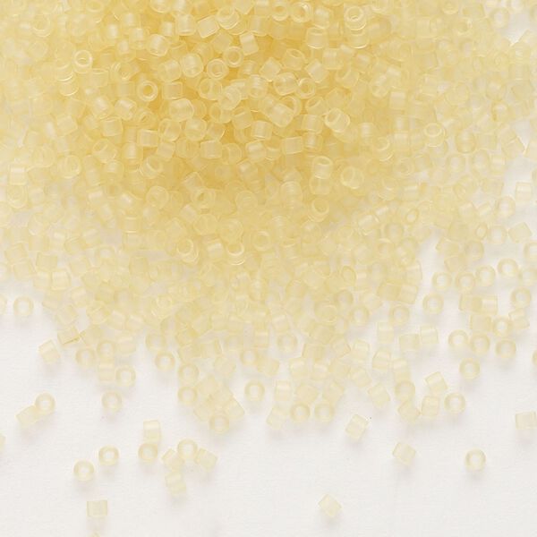 Seed bead, Delica®, glass, pkg/250g, #11 round, translucent matte glazed luster pale topaz (DB-0382). image number 0