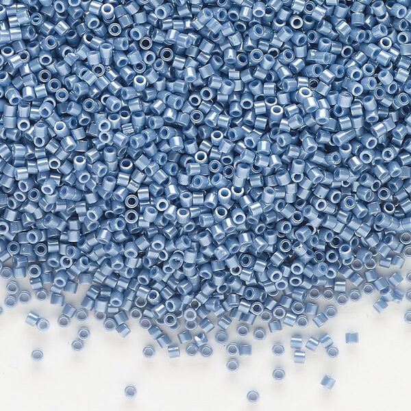 Seed bead, Delica®, glass, pkg/50g, #15 round, opaque glazed luster blueberry (DBS-0267-1). image number 0
