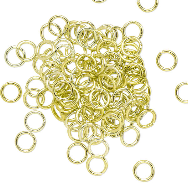 Jump ring, anodized aluminum, light green, 5mm round, 3.4mm inside diameter, 20 gauge. Sold per pkg of 100. image number 0