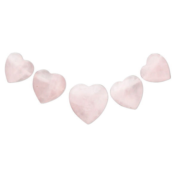 Rose quartz 1pkg5, heart drop natural fan graduated 12x12mm-17x17mm image number 0