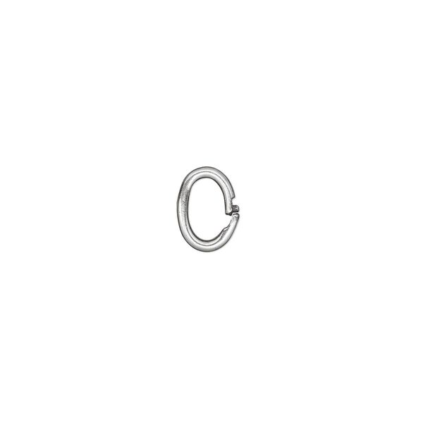 Loop Lock™, JBB Findings, antique silver-plated brass, 8x6mm smooth oval. Sold per pkg of 4. image number 0