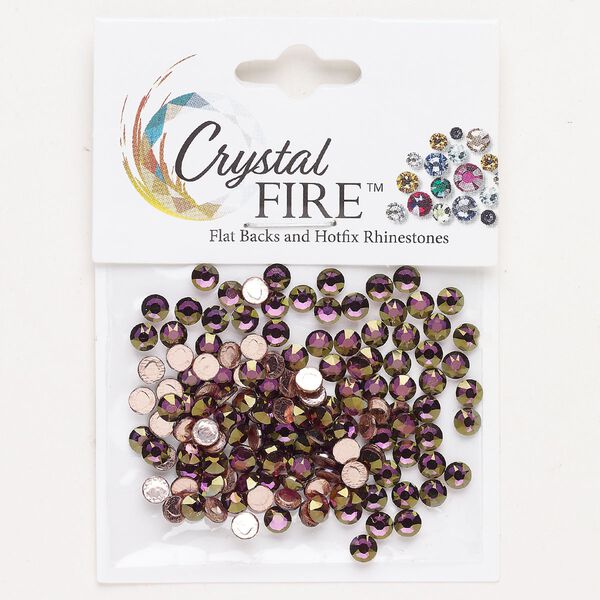 Flat back 144pk crystal lilac shadow foil back, Crystal Fire® 3.80-4.00mm hotfix round SS16 image number 0