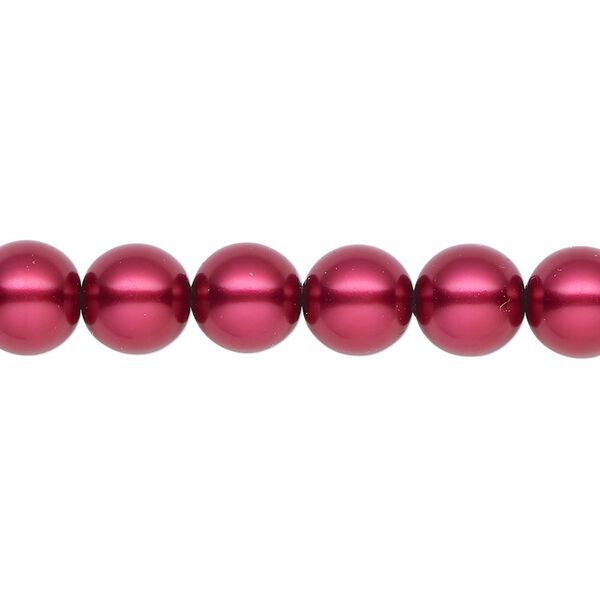 Pearl 2pk red, Celestial Crystal® 8mm round 15.5-16 inch image number 0