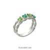 Ring, sterling silver, twisted band with (4) 3.5mm 4-prong round settings, size 7. Sold individually. image number 1