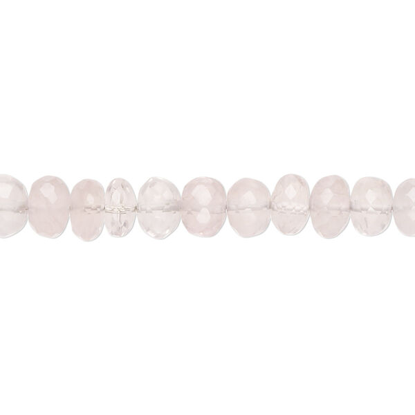 Rose quartz 1pkg1, hand-cut faceted rondelle bead 9 inch 6x3mm-7x5mm image number 0