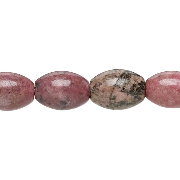 Rhodonite 1pkg1, oval bead natural 15 inch 14x10mm image number 0
