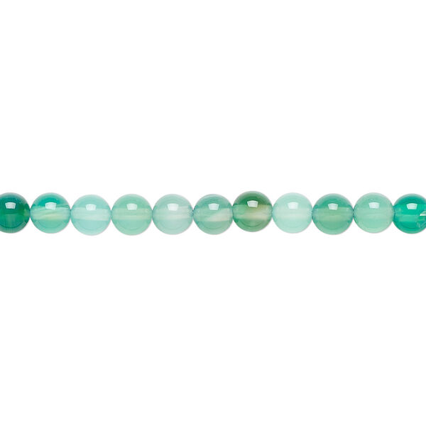 Green agate 1pkg1, round bead 15.5-16 inch 4mm image number 0