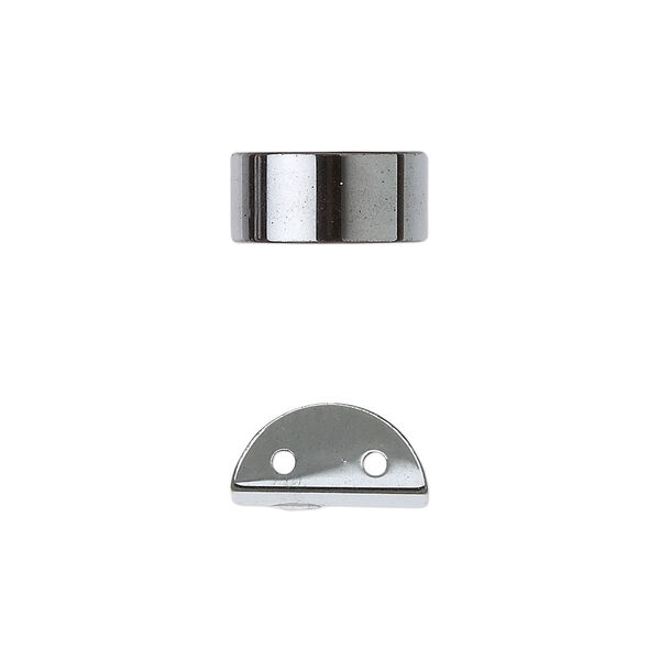 Hemalyke™ 1pkg50, flat half round 2-hole bead 13x6mm image number 0
