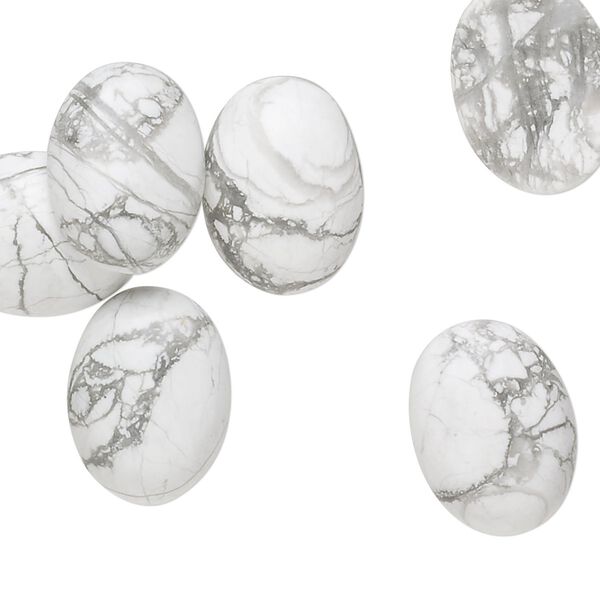 Howlite 1pkg6, calibrated oval cab natural 16x12mm image number 0