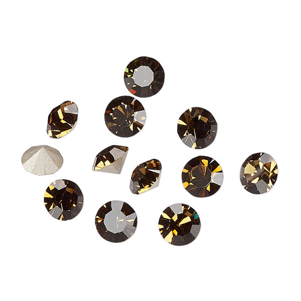 Chaton 288pk smoked topaz foil back, Preciosa MAXIMA Czech crystal rhinestone 6.14-6.32mm 15-cut faceted round SS29 image number 0