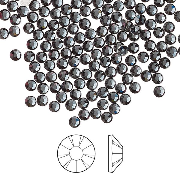 Flat back 144pk light graphite foil back, Preciosa MAXIMA Czech crystal hotfix rhinestone 2.7-2.9mm chaton rose round SS10 image number 0