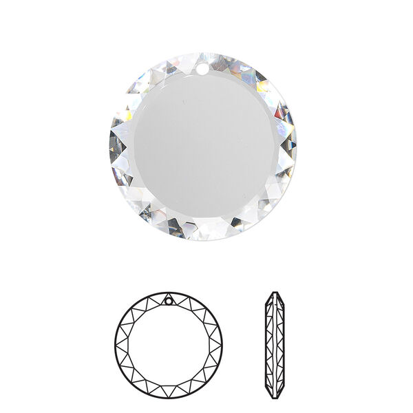Drop 1pk crystal, Crystal Passions® 20mm pendant disc 6049 image number 0
