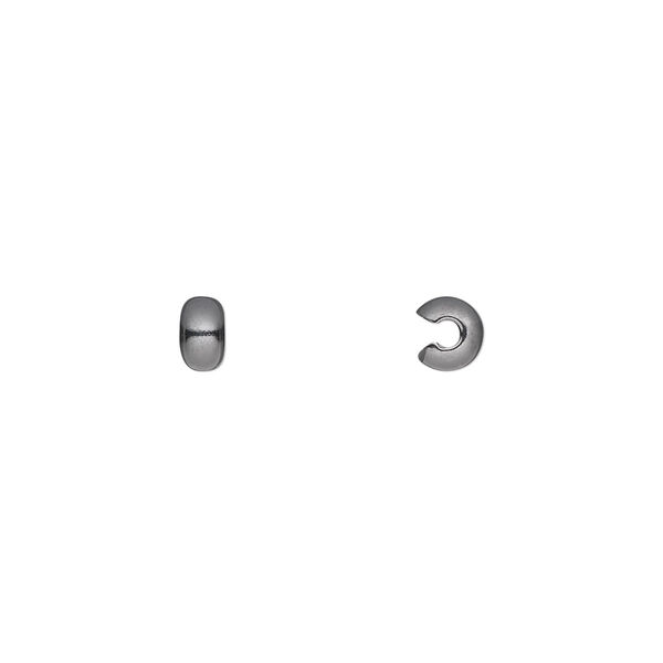 Crimp cover, gunmetal-plated brass, 4mm round. Sold per pkg of 500. image number 0
