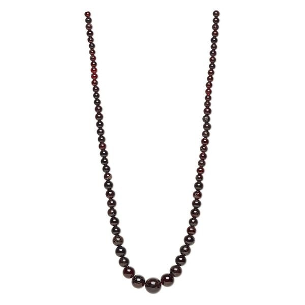 Garnet 1pkg1, round bead 15 inch graduated 4-11mm image number 0