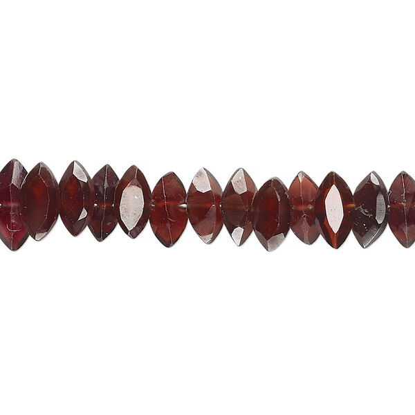 Garnet / rhodolite garnet 1pkg1, hand-cut faceted puffed marquise bead natural 8 inch 8x4mm-10x5mm image number 0