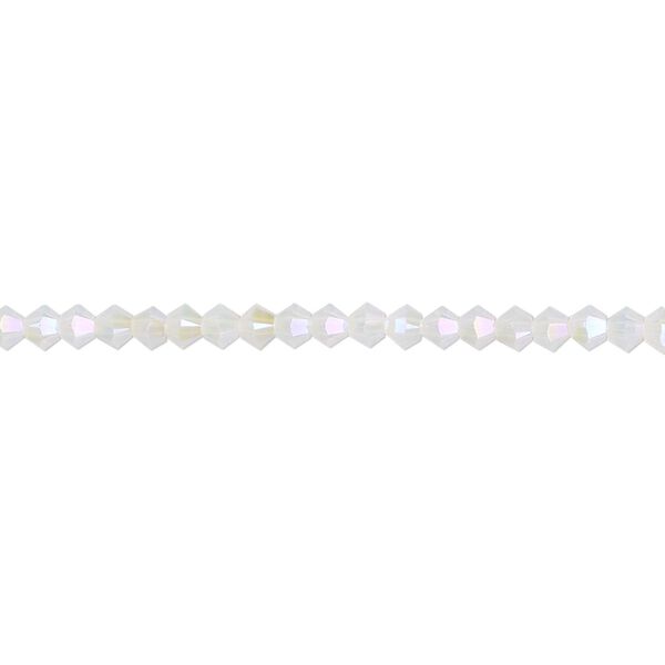 Bead 48pk white opal shimmer 2X, Crystal Passions® 3mm bicone 5328 image number 0