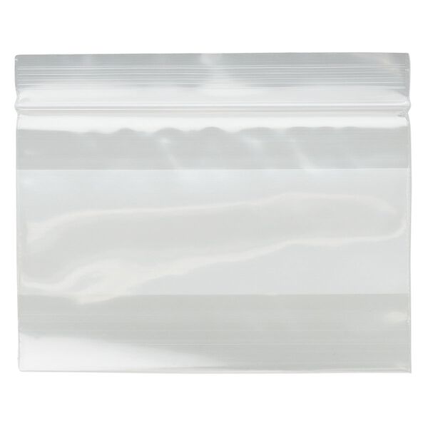 Bag, Tite-Lip™, plastic, clear and white, 3x2-inch side zip with block. Sold per pkg of 1,000. image number 1